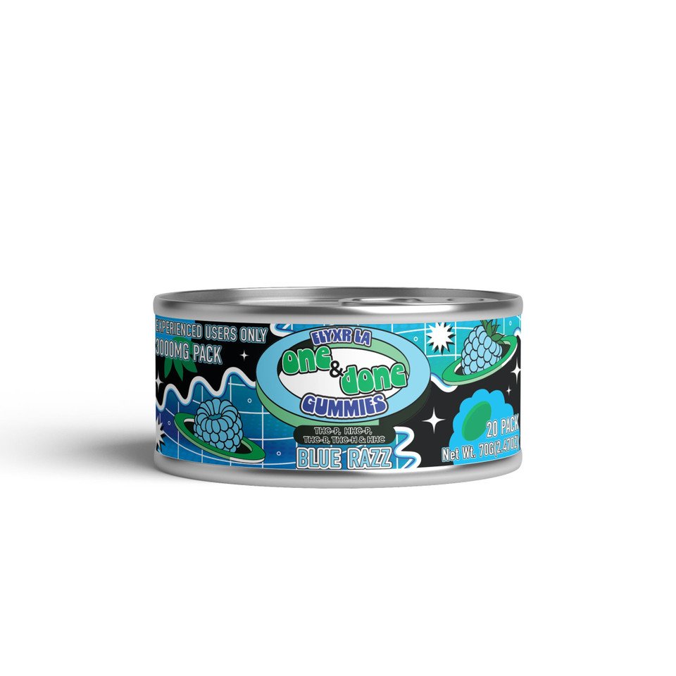 elyxr thc p hhc p thc b thc h one done gummies blue razz 08172